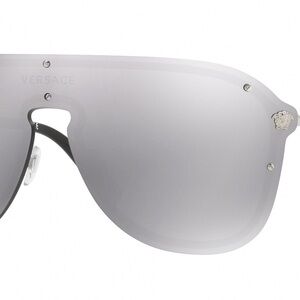Versace Silver Mirror Shield Sunglasses